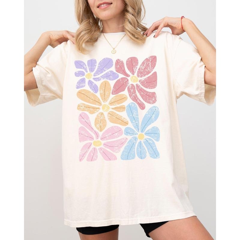 Striking Abstract Flowers Boho Floral Summer Gardening Festival Nature Shirt Comfort Color T-Shirts, Hoodie, Sweatshirt
