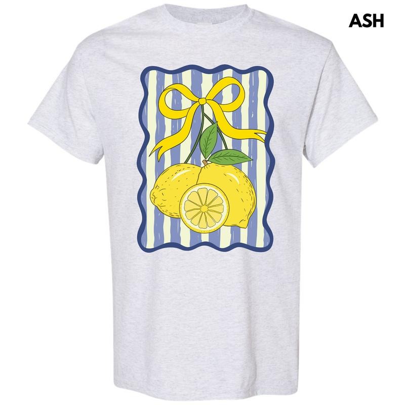 Stripe Lemon Coquette Gildan Short Sleeve T-Shirt 'NLB' Hoodie Sweatshirt | PrintMintTees.com