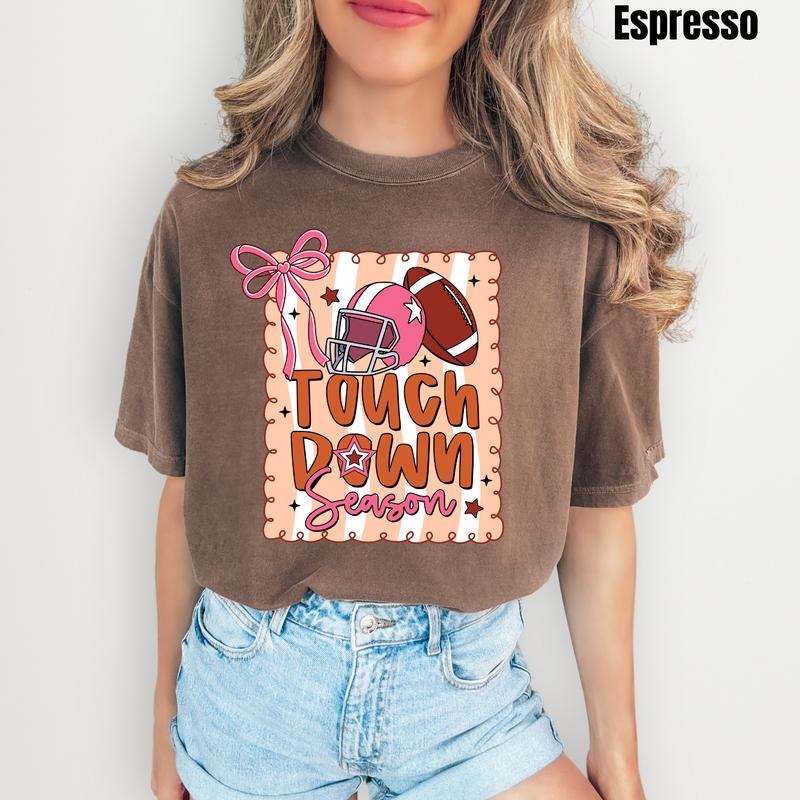 Stripe Touchdown Season Comfort Colors T-Shirt 'NLB' Hoodie, Sweatshirt | PrintMintTees.com