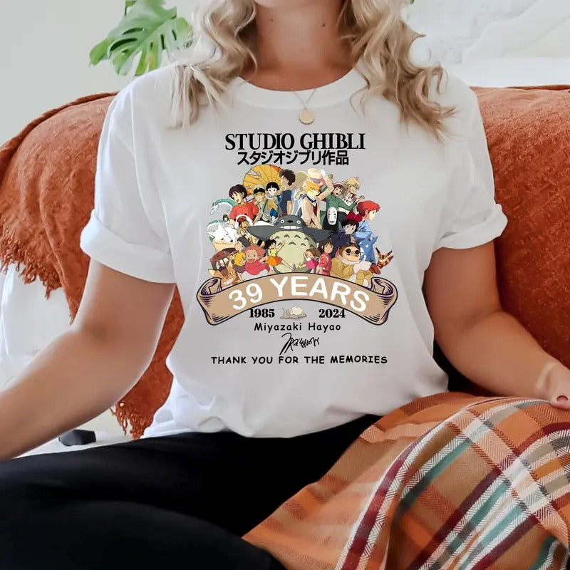 Studio Ghibli Anniversary Tshirt Crewneck Hoodie Comfort Cotton Sweatshirt | PrintMintTees.com