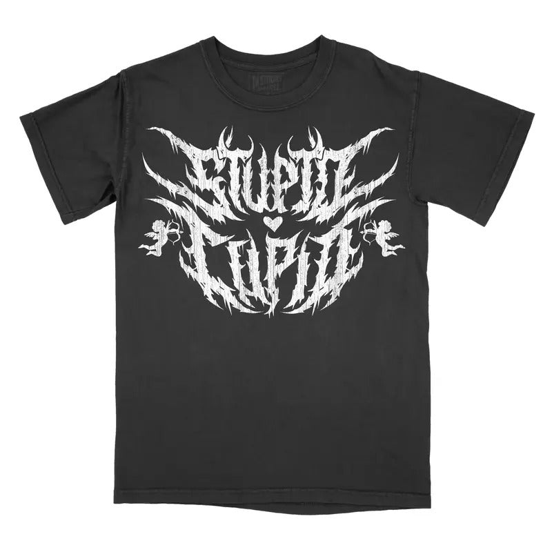 Stupid Cupid Metal Valentines Day Graphic Tee