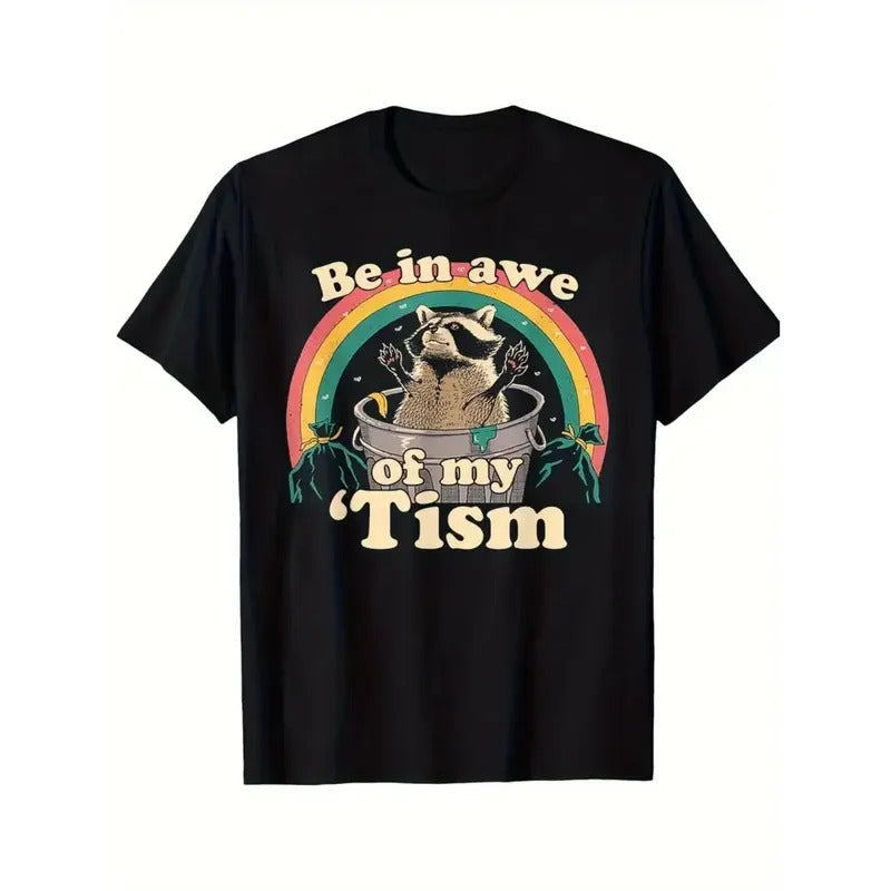Stylish 'Be In Awe Of My 'Tism' Print Cotton T-Shirt for Men - Comfort Fit, Crew Neck, Short Sleeve, Breathable &...
