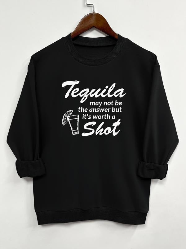 Stylish Casual Long Sleeve Letter Print Pullover Sweatshirt, Available in 9 Colors, Fitted Design for Fall & Winter...