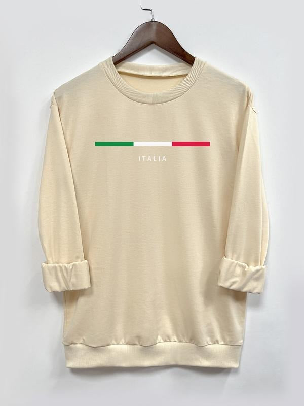 Stylish Casual Long Sleeve Round Neck Sweatshirt, 6 Color Options Available, Fitted Knit Fabric for Fall and Winter Wear...