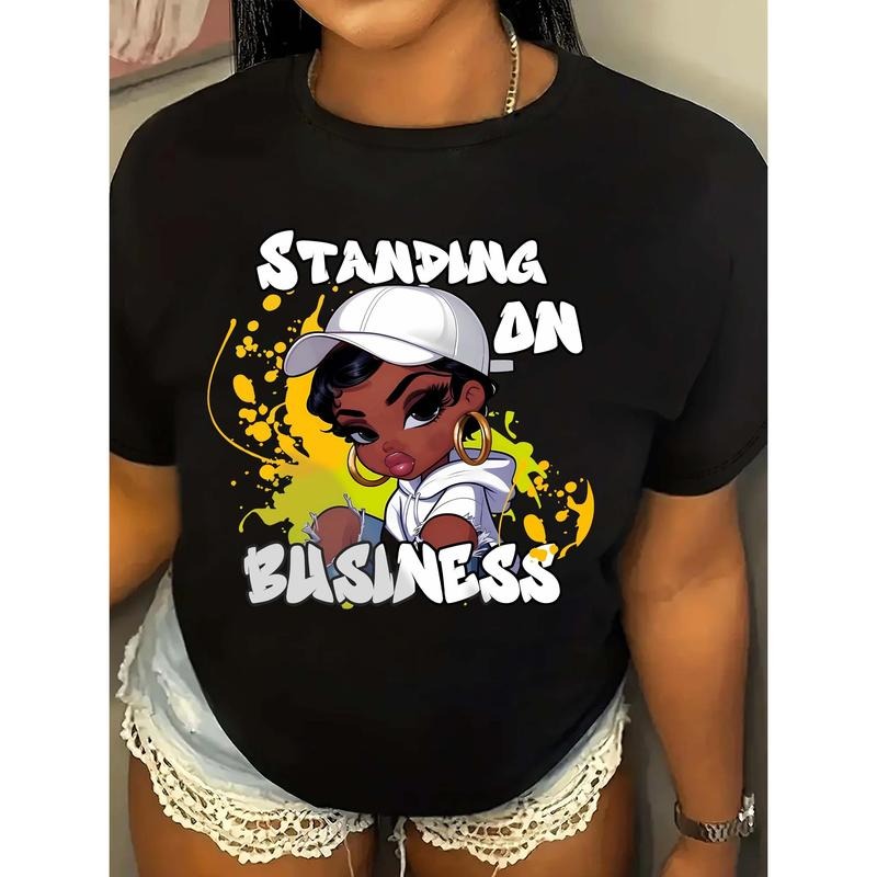 Stylish Graphic Print T-Shirt for Girls, Short-Sleeved, Round Neck, Perfect for Casual Spring And Summer Wear. style 02...
