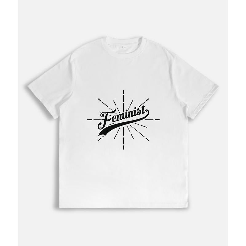 Stylish T - Shirt with a Bold Feminist Emblem: "Feminist" style 02 Hoodie Sweatshirt | PrintMintTees.com