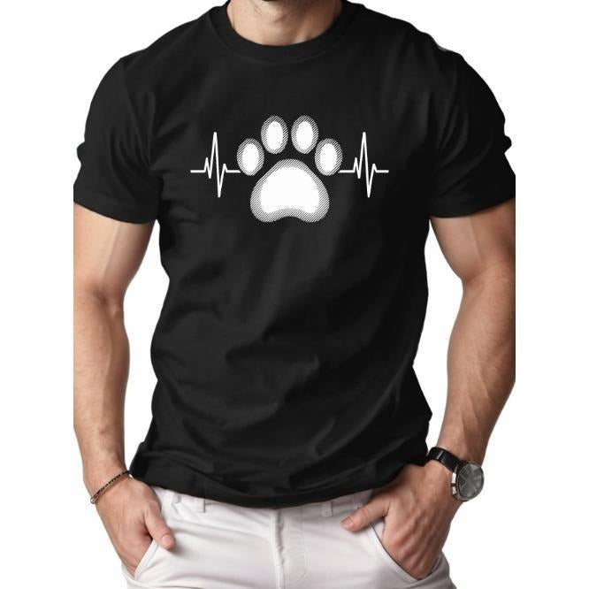 Stylized white paw print pure cotton men's Tshirt comfort fit Made in USA Hoodie Sweatshirt | PrintMintTees.com