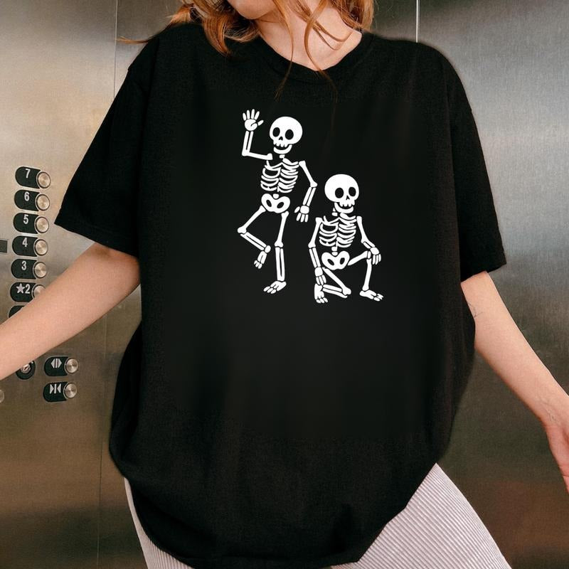 Subtle Skeletons Fvck Trump T Shirt, Tees For Men and Woman, Casual Short Sleeve T-shirt For Summer, Spooky Cute...