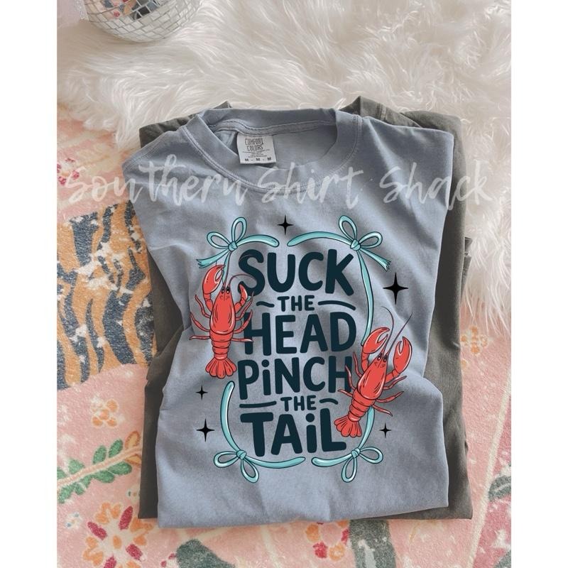 Suck the head pinch the tail crawfish T shirt  | granite comfort colors t shirt Hoodie Sweatshirt | PrintMintTees.com