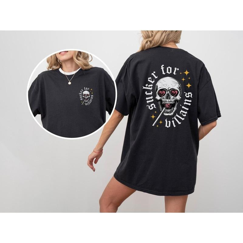 Sucker for Villains Shirt, Dark Romance Crewneck, Spooky Season Shirt, Bookish Shirt Vintage Bookish Gift For Book Lover...