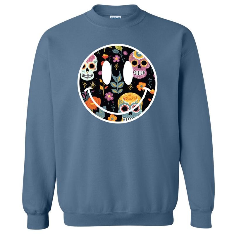 Sugar Skull Happy Face Sweatshirt 'NLB' T-Shirts, Hoodie | PrintMintTees.com