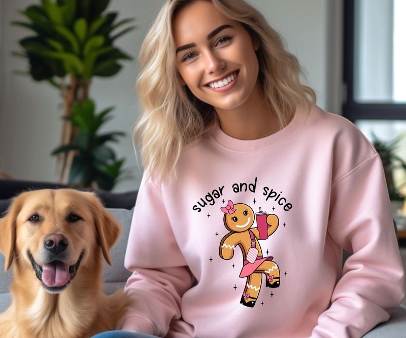 Sugar and Spice Gingerbread Crewneck Sweatshirt Shirt Hoodie | PrintMintTees.com