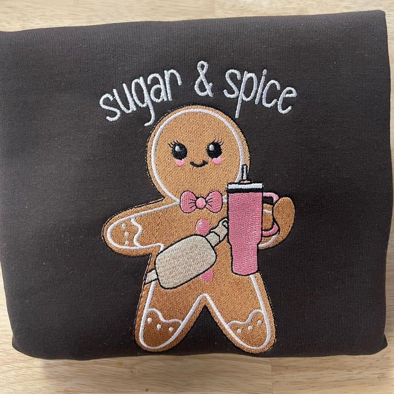 Sugar and spice embroidered sweatshirt T-Shirts, Hoodie | PrintMintTees.com