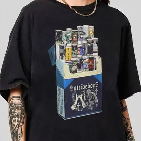 Suicideboy C.ig.are.tte Album T-Shirt, Suideboy T-Shirt, Band tees, $uicideboy T-Shirt, Vintage Retro Boyband T-Shirt...