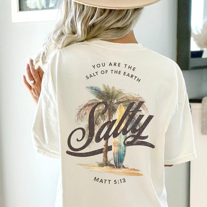Summer Christian Shirt, Christian T Shirts, Religious Apparel with Bible Verse, Jesus Tee, Trendy Christian Beach...