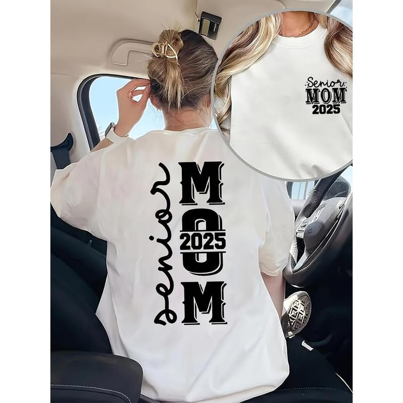 Women's Casual "Senior Mom 2025" Graphic T-Shirt