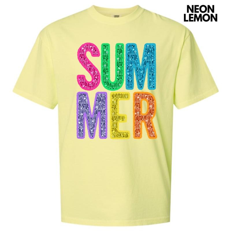 Summer Faux Sequin Comfort Colors 'NLB' Shirt Hoodie Sweatshirt