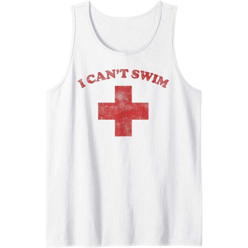 Summer Humor Funny Pool Lifeguard Tshirt I Cant Swim Tank Top made in usa Hoodie Sweatshirt | PrintMintTees.com
