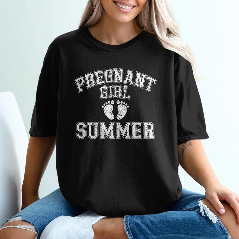 Summer Pregnant T-Shirt, Maternity Summer Tee, Funny Summer Pregnancy Shirt, Baby Shower Gift Hoodie Sweatshirt