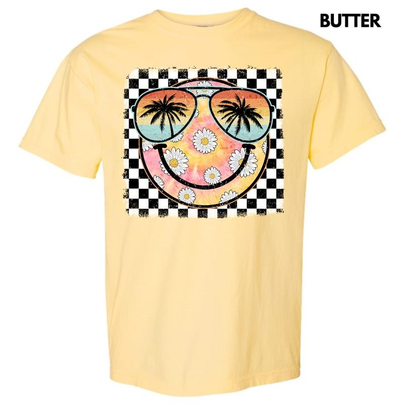 Summer Sunglasses Happy Face Comfort Colors T-Shirt 'NLB' Hoodie, Sweatshirt | PrintMintTees.com