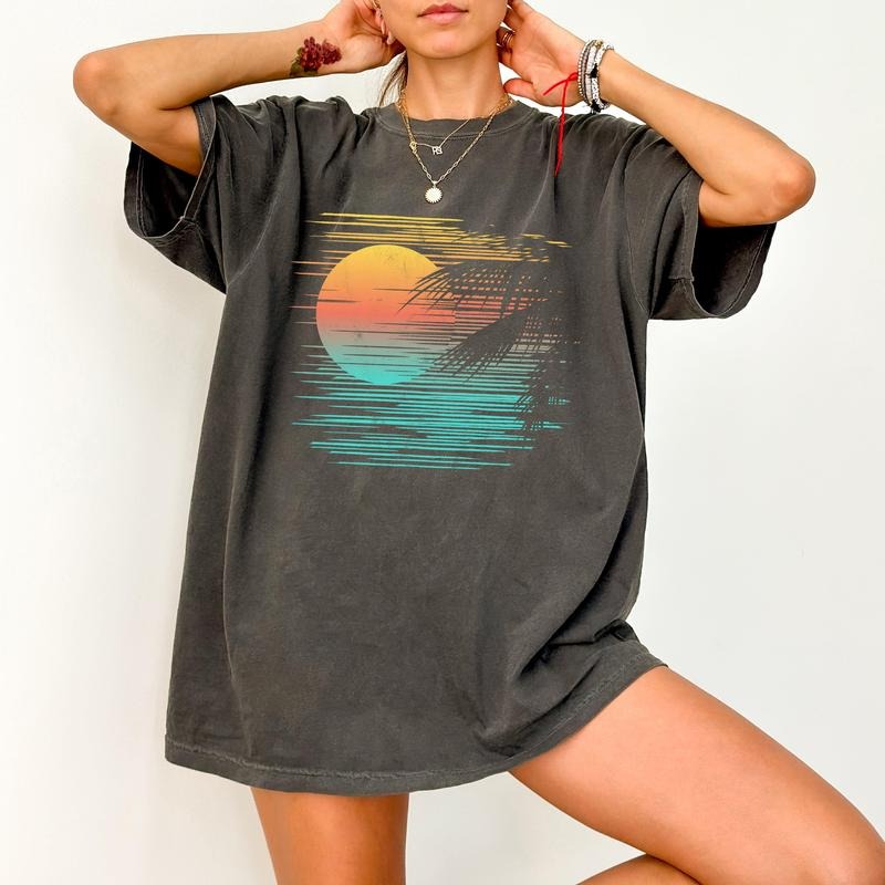 Summer Sunset, Beach Vibes, Palm Tree, Lined, Hot Girl Summer, Tshirt, Women's Comfort Color Tee, Tshirt Hoodie, Sweatshirt