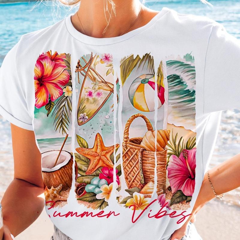 Summer Vibes T-Shirt, Summer T-Shirt, Retro Summer T-Shirt, Beach T-Shirt, Hello Summer T-Shirt, Summer Vacation T-Shirt,...