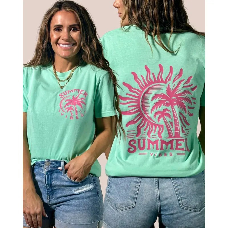 Summer Vibes Tshirt, Kylie Pitts Tshirt Summer Vibes  hot tiktok trend 2024 Hoodie Sweatshirt | PrintMintTees.com