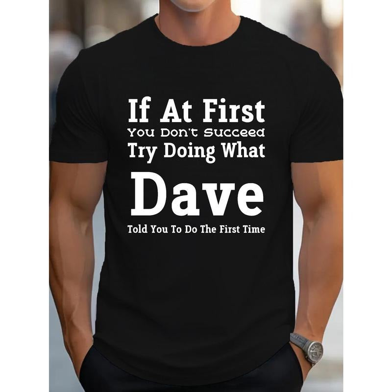 Summer casual short-sleeved men's "Dave" printed T-shirt Made in USA Hoodie Sweatshirt | PrintMintTees.com