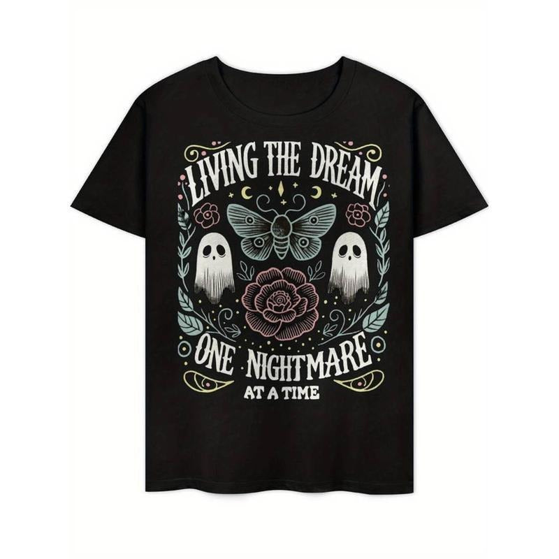 Summer t Shirts Men's Vintage-Inspired "Living The Dream One Nightmare At A Time" Graphic T-Shirt style 02 Hoodie Sweatshirt