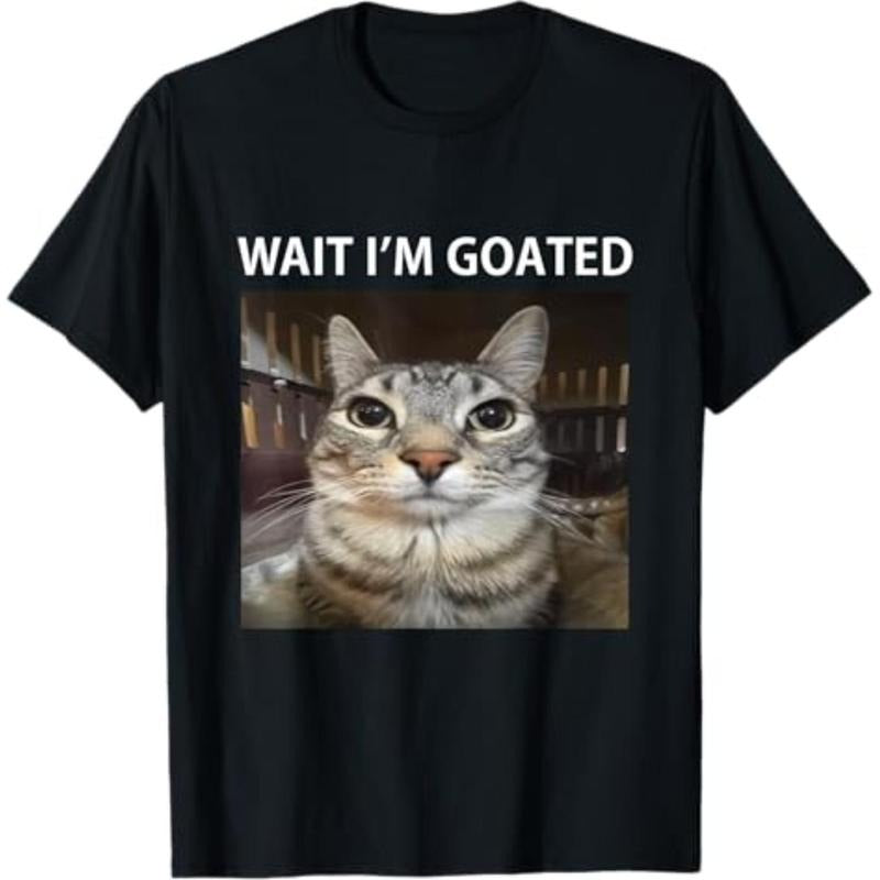 Summer t Shirts Wait I'm Goated Silly Cat Meme T-Shirt style 02 Hoodie Sweatshirt | PrintMintTees.com