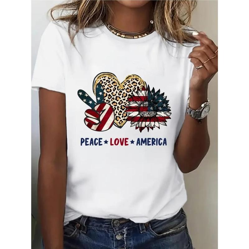 Women's Peace, Love & America Graphic T-Shirt