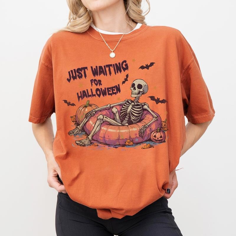Summerween Comfort Colors Shirt, Summer Skeleton, Spooky Summer Tee, Retro Summer, Girly Summer, Beach Vibes Tee,...
