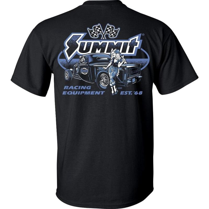 Summit Racing Rockabilly Truck T-shirt Menswear Mechanic Car Parts Lover, Menswear Car Parts Short Sleeve Hoodie Sweatshirt