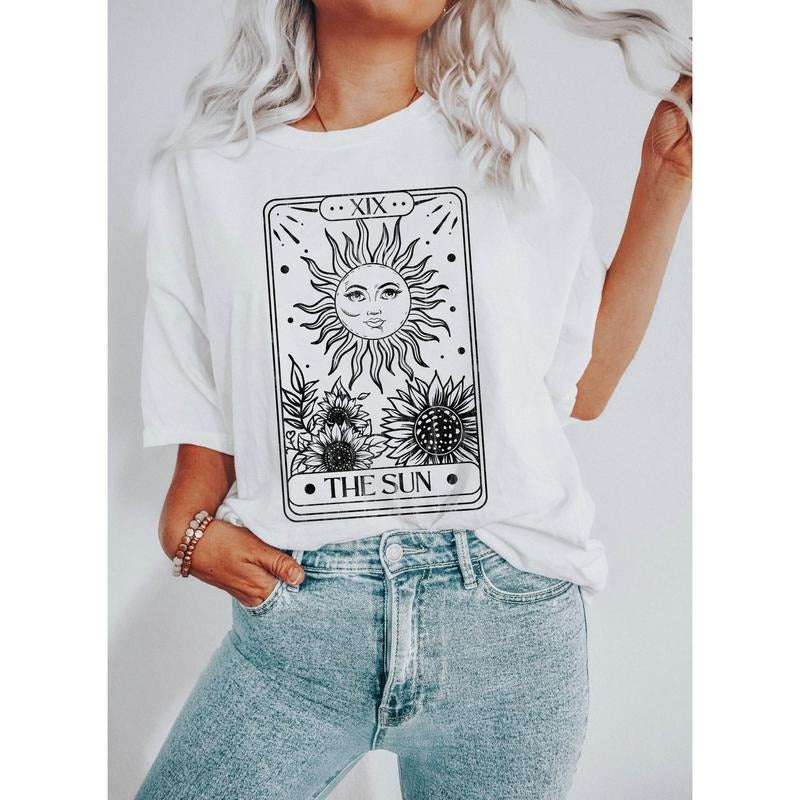 Sun Tarot Card Celestial Comfort Colors Tshirtstyle{n002}2 T-Shirts, Hoodie, Sweatshirt | PrintMintTees.com
