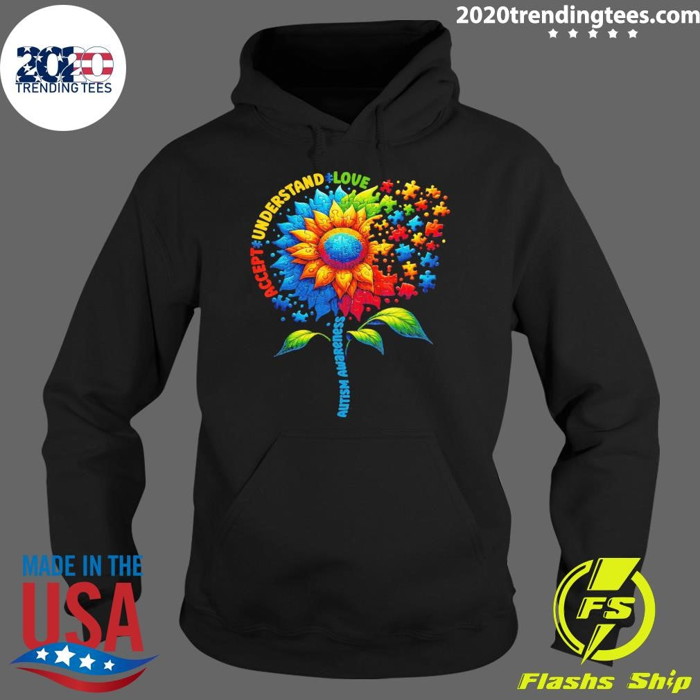 Sunflower Autism Awareness Accept Understand Love Baseball 2026 Shirt