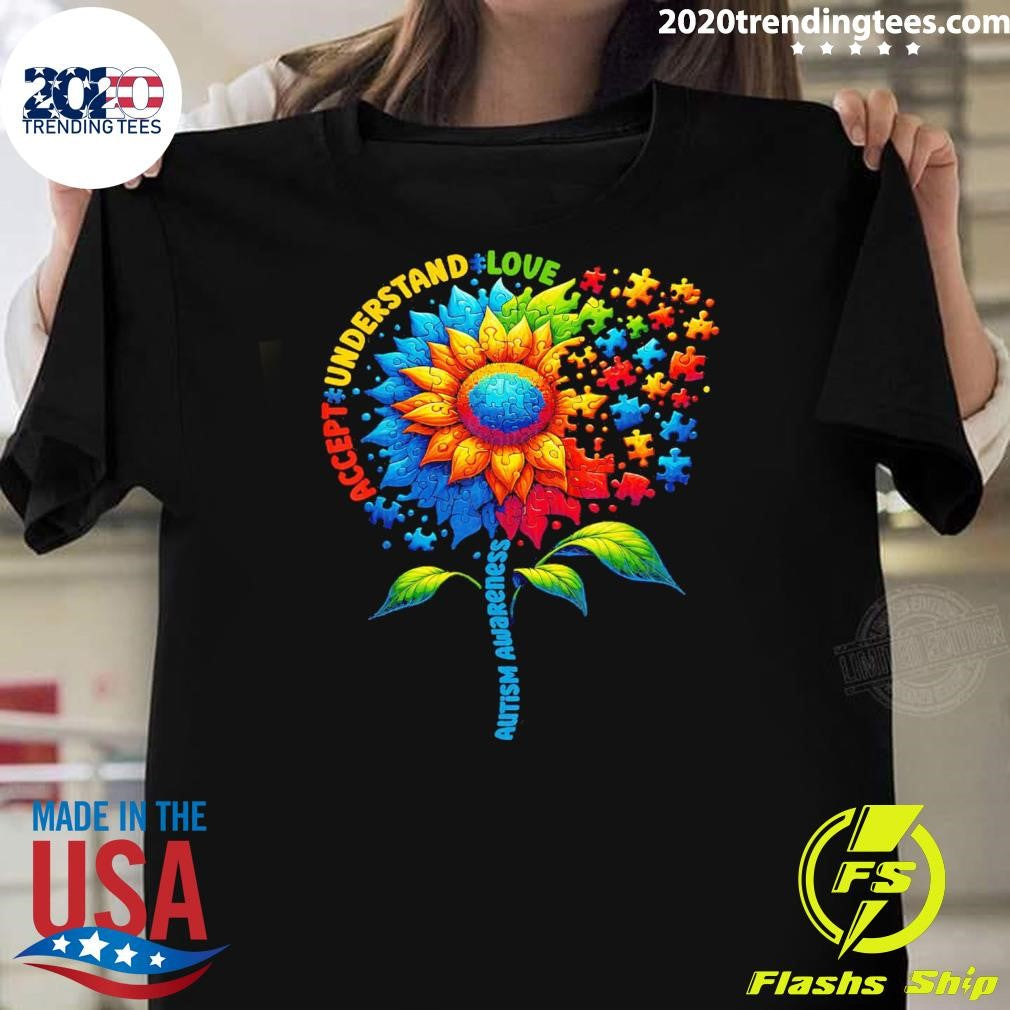 Sunflower Autism Awareness Accept Understand Love Baseball 2026 Shirt