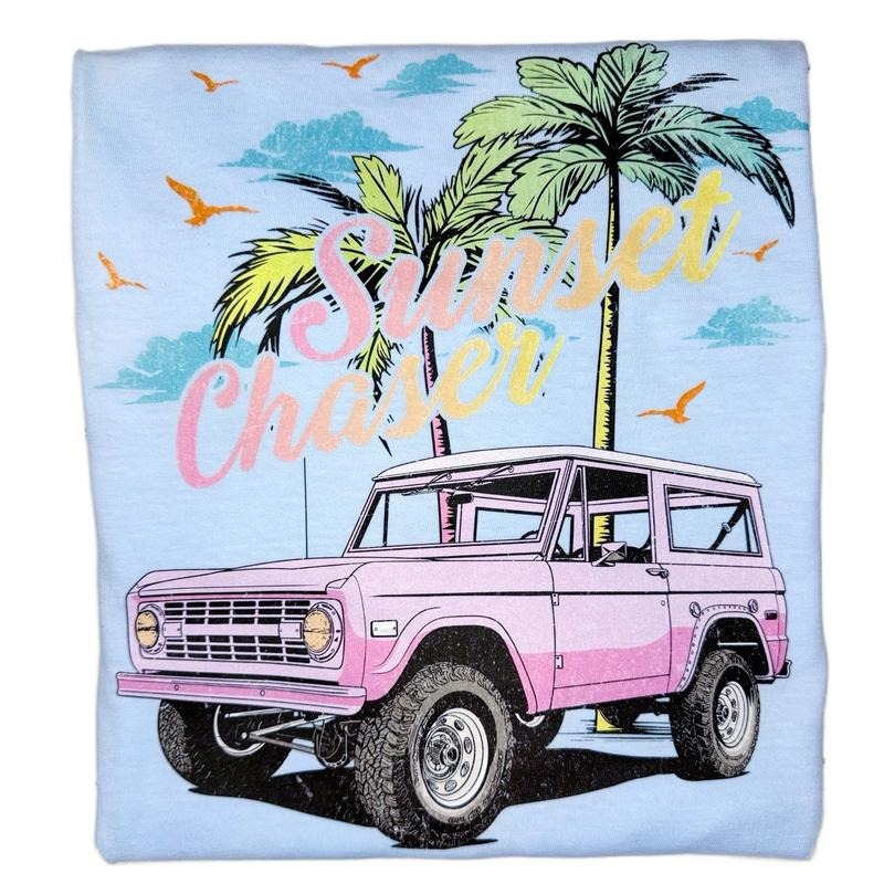 Sunset Chaser Graphic Tee, Summer Graphic T-Shirt Hoodie Sweatshirt | PrintMintTees.com