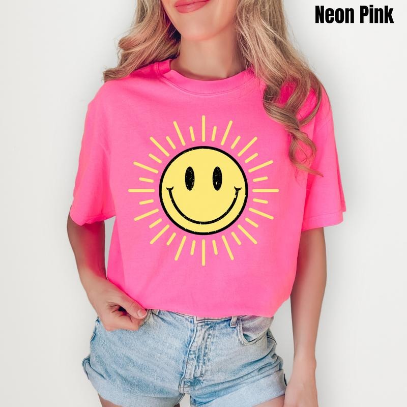 Sunshine Happy Face Comfort Colors T-Shirt 'NLB' Hoodie, Sweatshirt | PrintMintTees.com