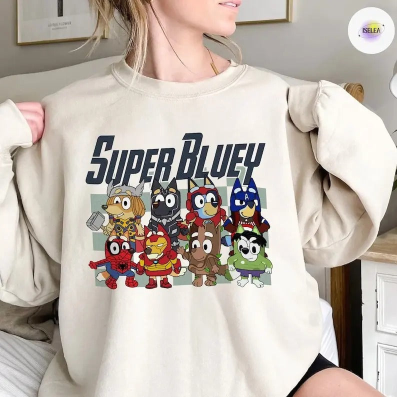 Super Bluey Tshirt, Super Bluey Avengers Shirt, Bluey Family Shirts, Bluey Birthday Party Shirts, Bluey Toddler Shirts...