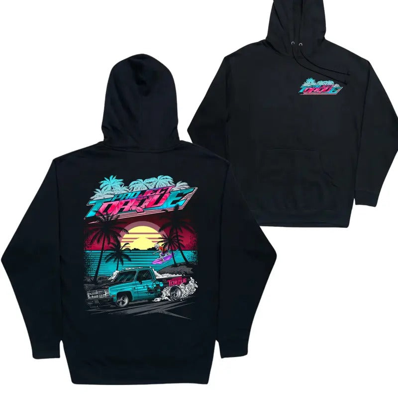 Super Pickup Truck C10 Miami Hoodie, Graphic Shirt for Supercar Enthusiasts, Menswear, Unisex Cotton Casual Top for Men...