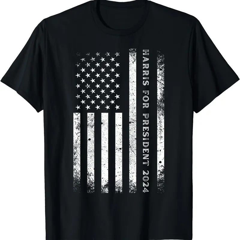 Support Kamala Harris for President 2024 US Flag T-Shirt Hoodie, Sweatshirt | PrintMintTees.com