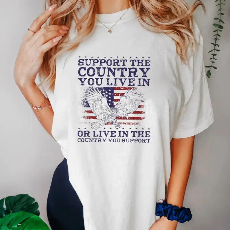 Support Country You Live Live Country You Support Man Short Sleeve Shirt Anniversary Thanksgiving T-Shirts, Hoodie, Sweatshirt