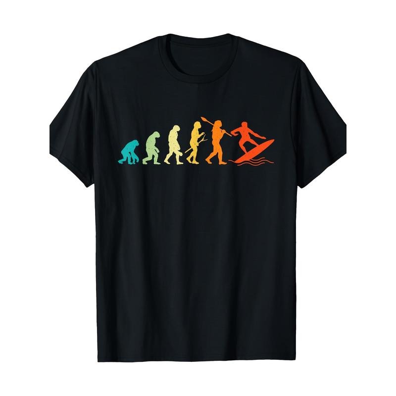 Surfer Evolution - Surfboard Surfer Surf T-shirt 100% cotton T-shirt Made in USA Hoodie Sweatshirt | PrintMintTees.com