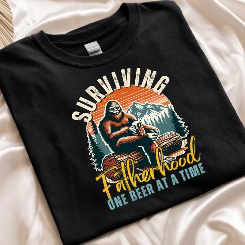 Surviving Fatherhood Shirt Men's Shirtfatherhood Shirtsurviving Fatherhood One Beer At A Time Shirtfather's Day Shirt...