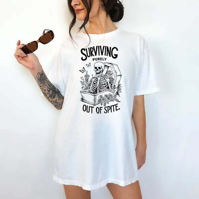 Surviving Purely Out Spite Print Is Sublimation Funny Relaxed Fit All Seasons Fun Comfortable T-Shirts, Hoodie, Sweatshirt