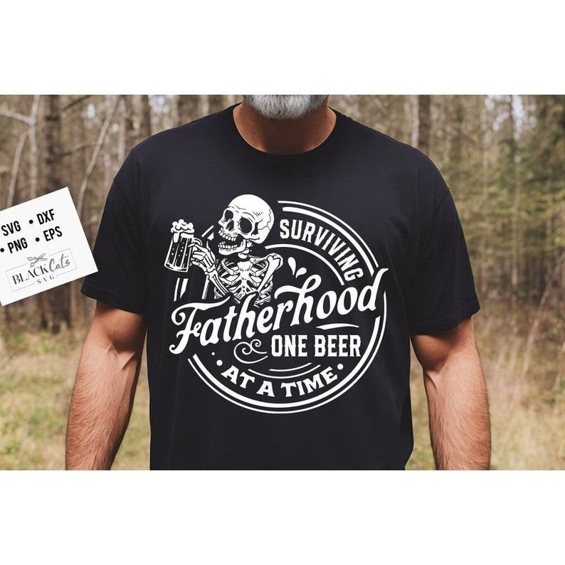 Surviving fatherhood one beer at a time t-shirt,, Father's Day t-shirt,, Funny Dad t-shirt,, Birthday Dad  T-shirt,...