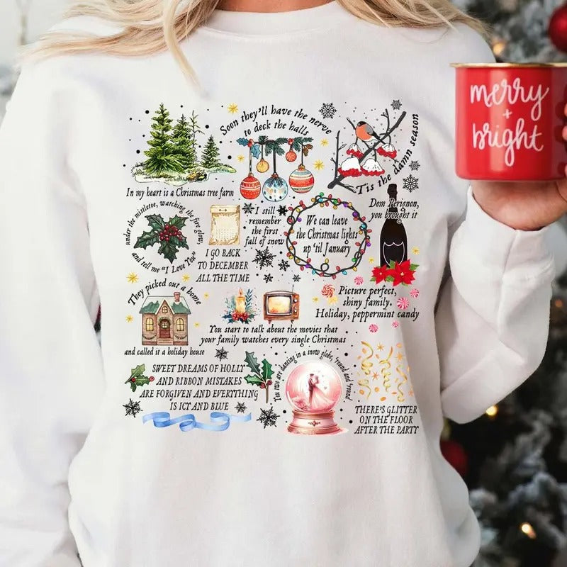 SwIftmas Christmas Collection Sweatshirt - Unisex Loose Fit Pullover with SwIft Lyrics Crewneck