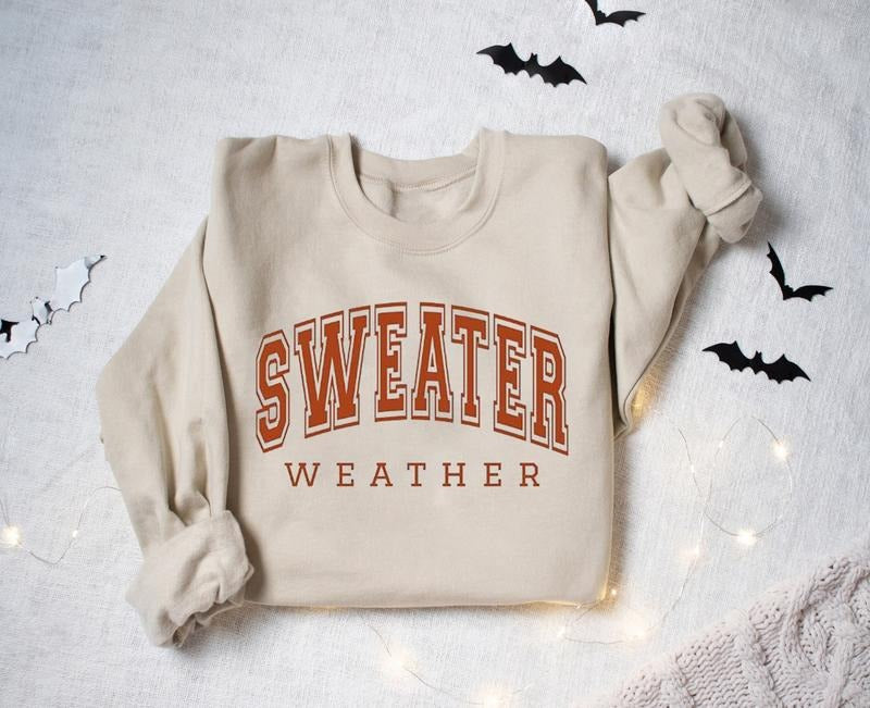 Sweater Weather Sweatshirt, Cozy Sweater, Cozy Vibes, Autumn Fall Sweatshirt, Fall Sweater, Retro Fall Crewneck, Women...