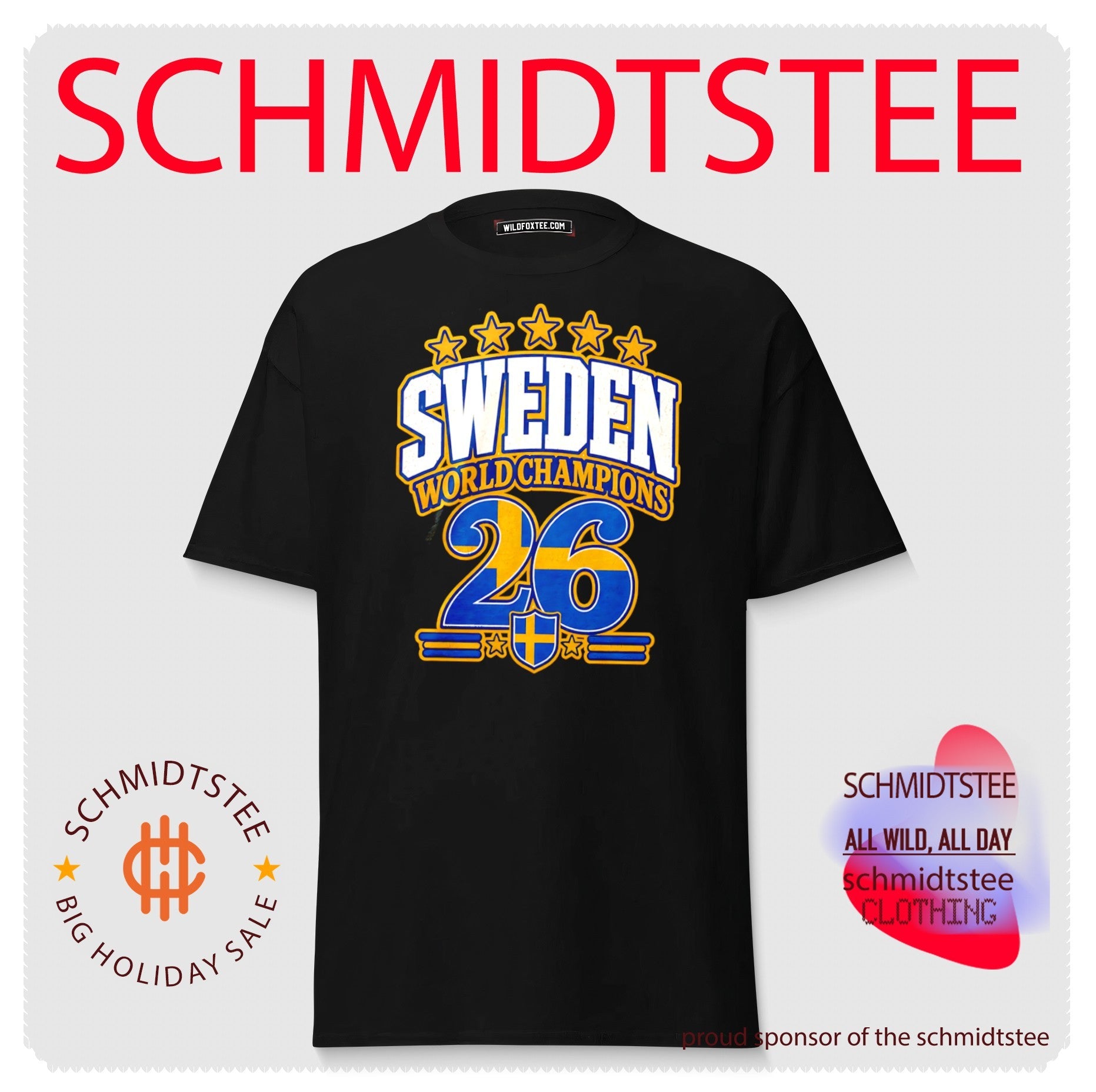 Sweden 2026 World Champions flag shirt