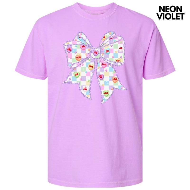 Sweethearts Checkered Bow Comfort Colors T-Shirt 'NLB' Hoodie, Sweatshirt | PrintMintTees.com
